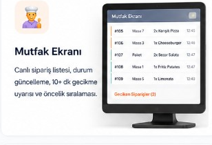 Mutfak ekranı — canlı sipariş listesi